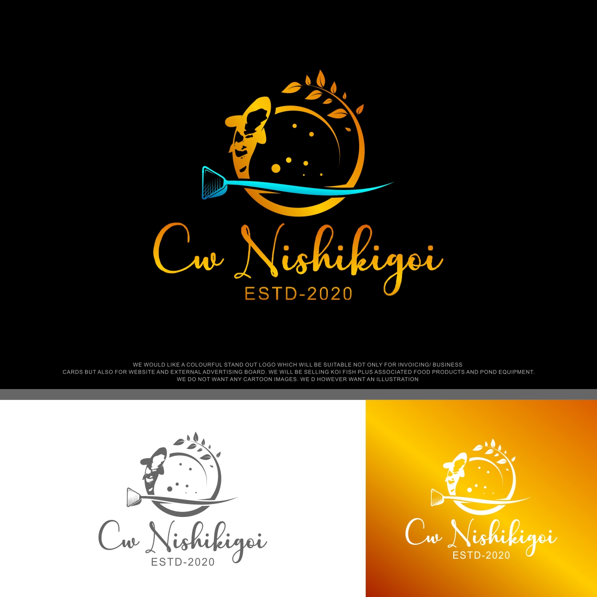 Logo Design by fly  design for CW Nishikigoi | Design #25828062