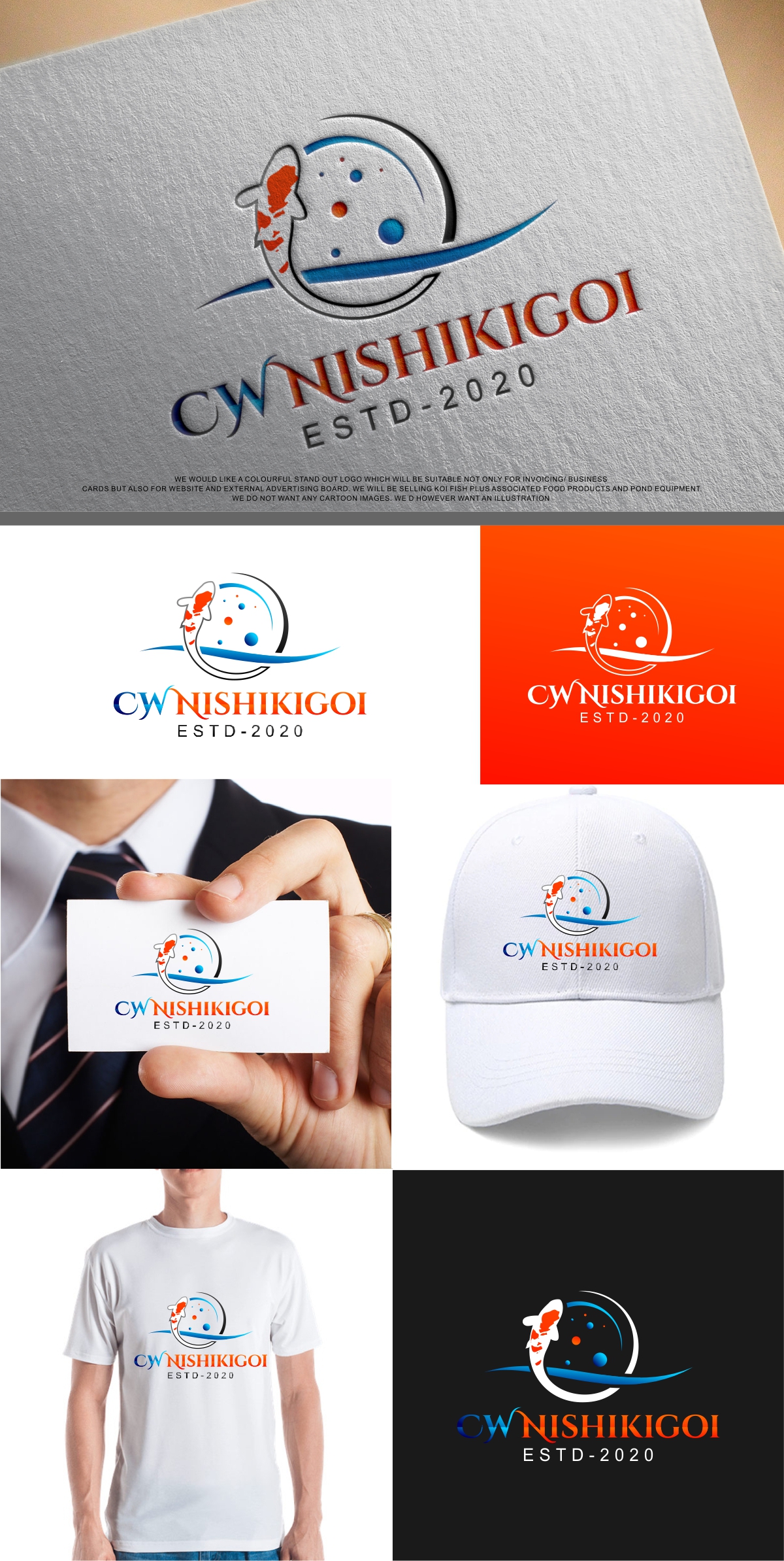Logo Design by fly  design for CW Nishikigoi | Design #25828064