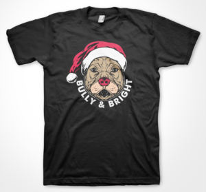 Christmas Pit Bull T-shirt | T-Shirt-Design von badpixelarts