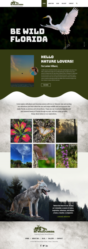Design Wordpress par pb pour Be Wild Florida  | Design : #25846465