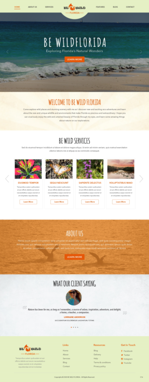 Design Wordpress par pb pour Be Wild Florida  | Design : #25846467