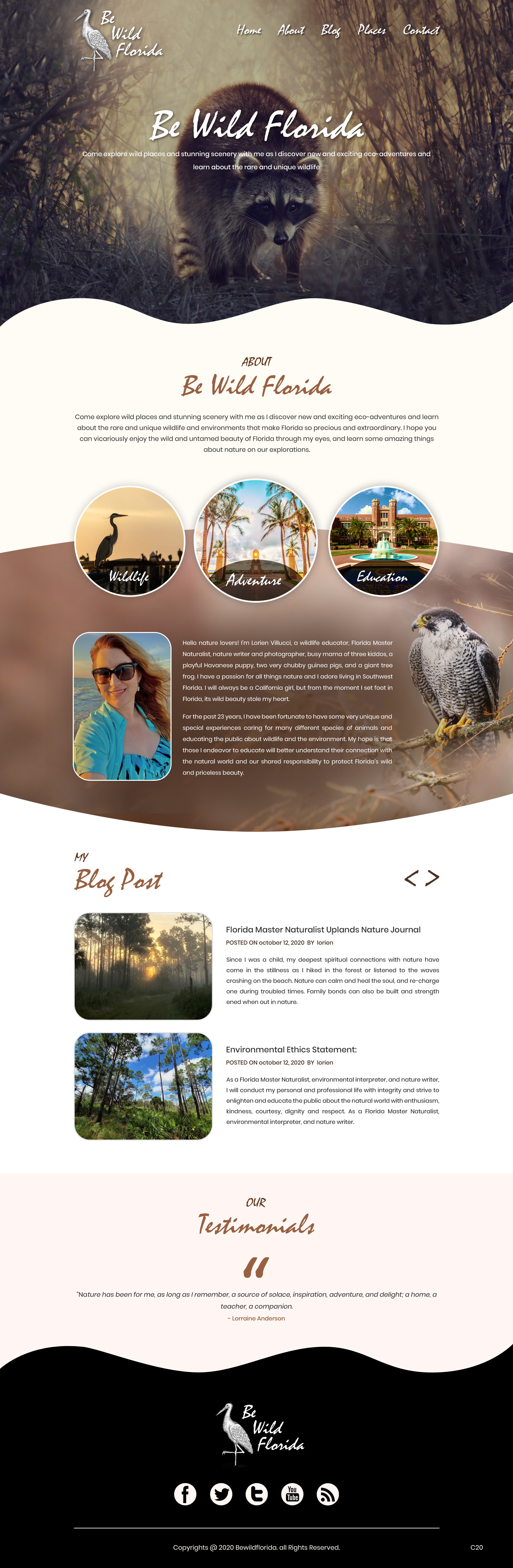 WordPress-Design von pb für Be Wild Florida  | Design #25846469