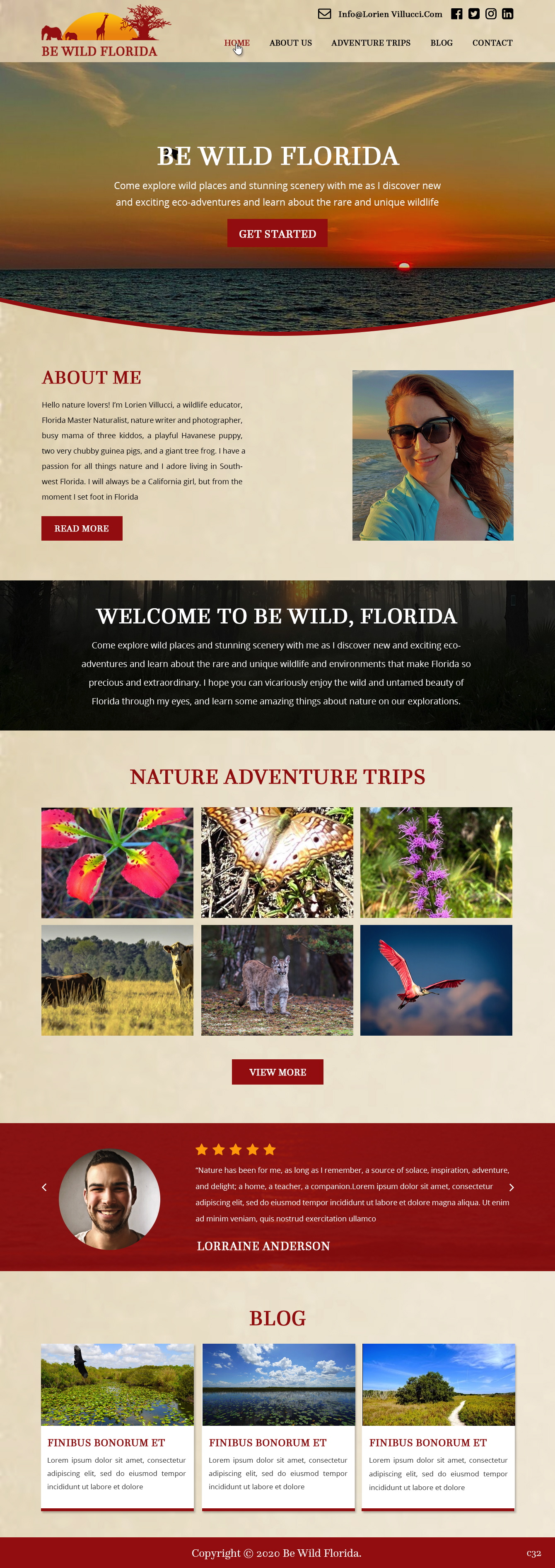 Wordpress Design by pb for Be Wild Florida  | Design #25846474