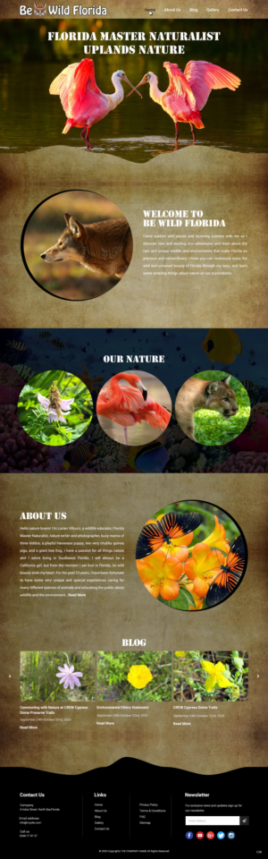 Design Wordpress par pb pour Be Wild Florida  | Design : #25846475