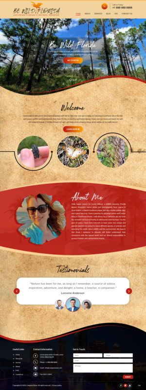 Design Wordpress par pb pour Be Wild Florida  | Design : #25846477
