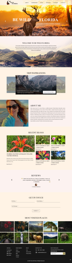 Design Wordpress par pb pour Be Wild Florida  | Design : #25846478
