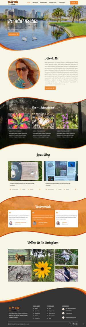 Design Wordpress par pb pour Be Wild Florida  | Design : #25846481