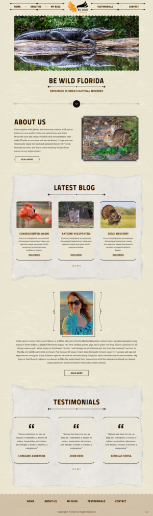 Design Wordpress par pb pour Be Wild Florida  | Design : #25846482