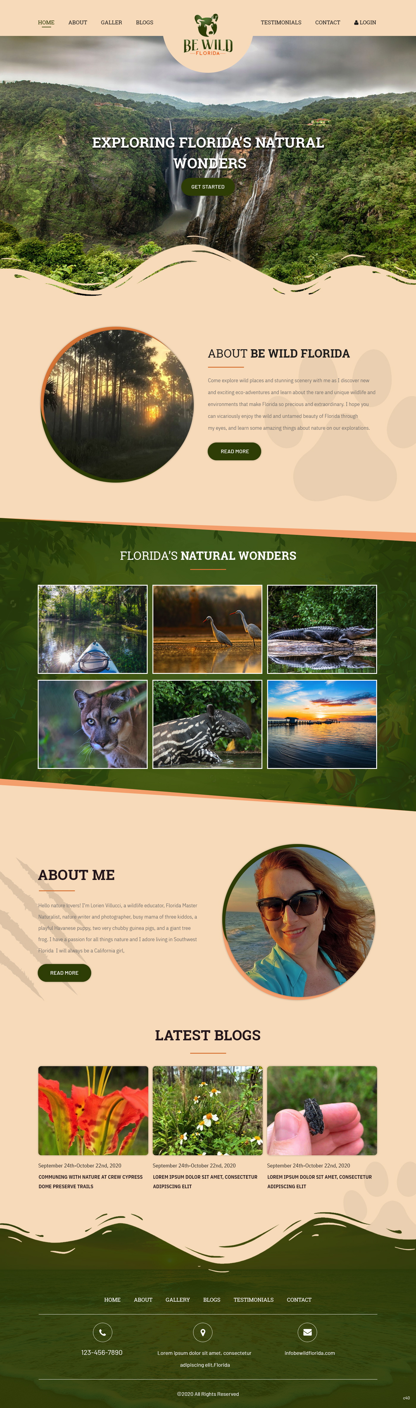 Wordpress Design by pb for Be Wild Florida  | Design #25855577