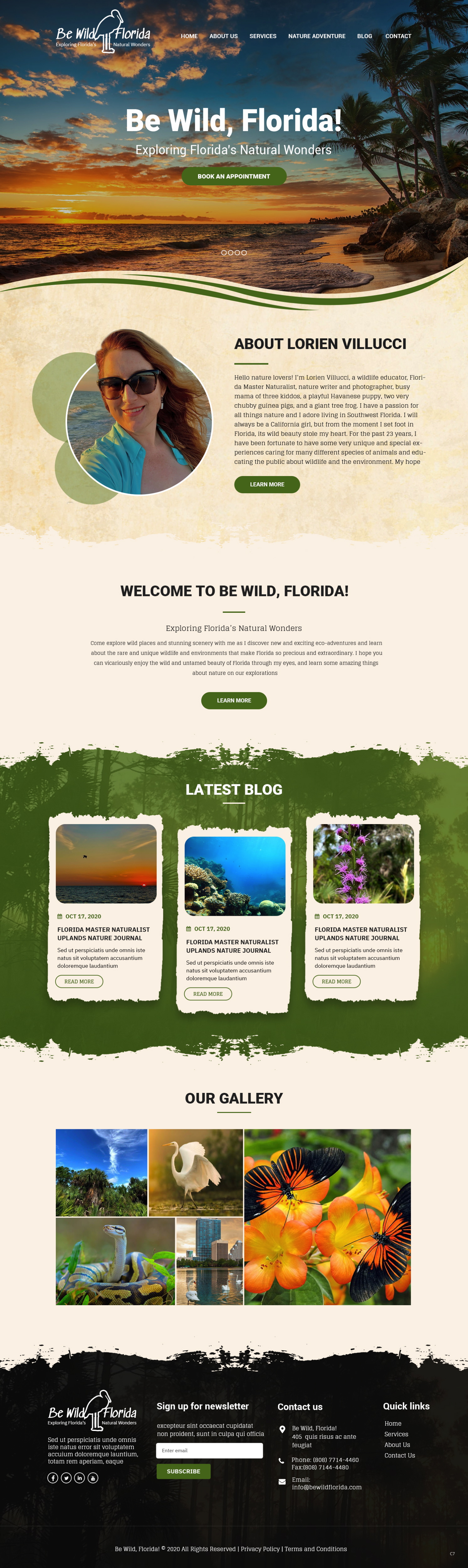 Design Wordpress par pb pour Be Wild Florida  | Design #25855579