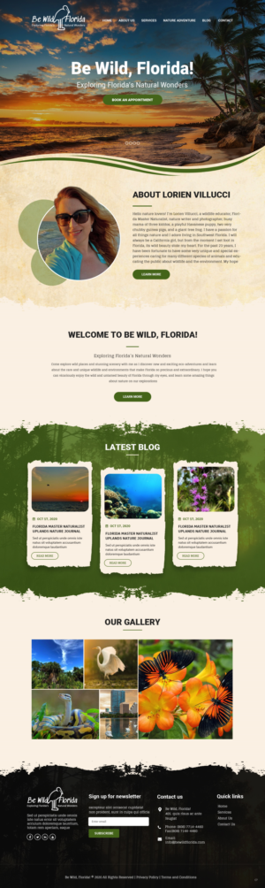 Design Wordpress par pb pour Be Wild Florida  | Design : #25855579