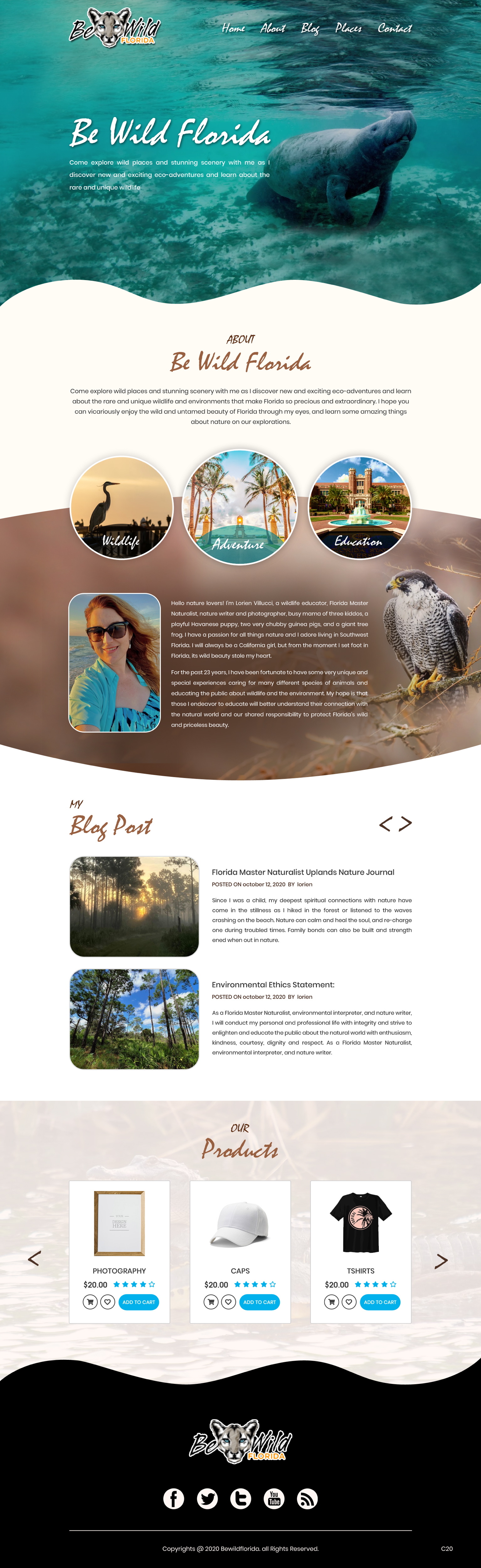 Diseño Wordpress por pb para Be Wild Florida  | Diseño #25855581
