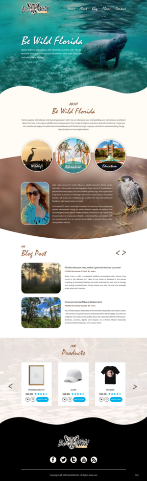 Wordpress Design by pb for Be Wild Florida  | Design #25855581