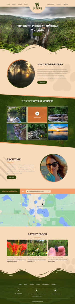 Design Wordpress par pb pour Be Wild Florida  | Design : #25868567