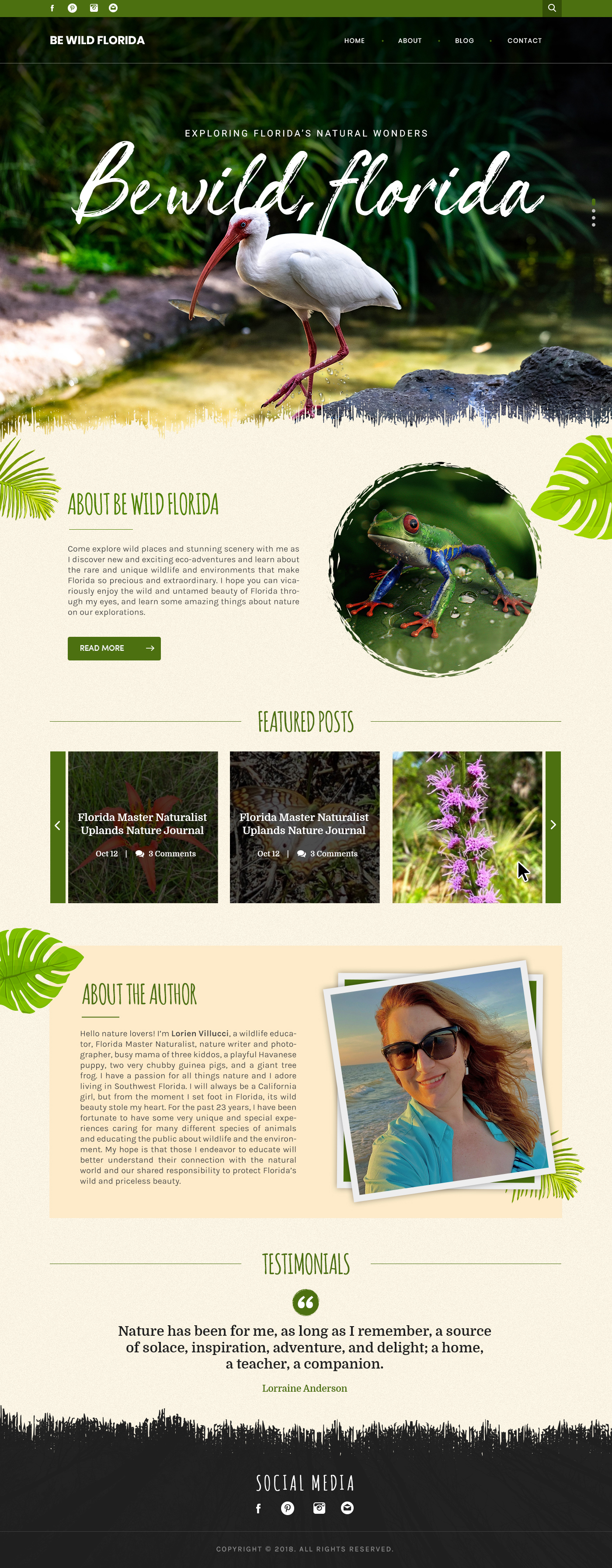 Wordpress Design by SAI DESIGNS for Be Wild Florida  | Design #25860213
