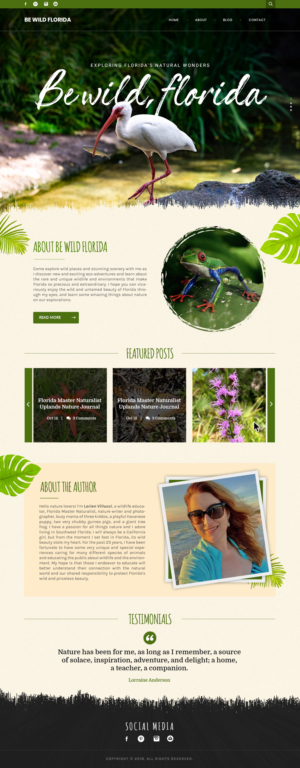 Design Wordpress par SAI DESIGNS pour Be Wild Florida  | Design : #25860213
