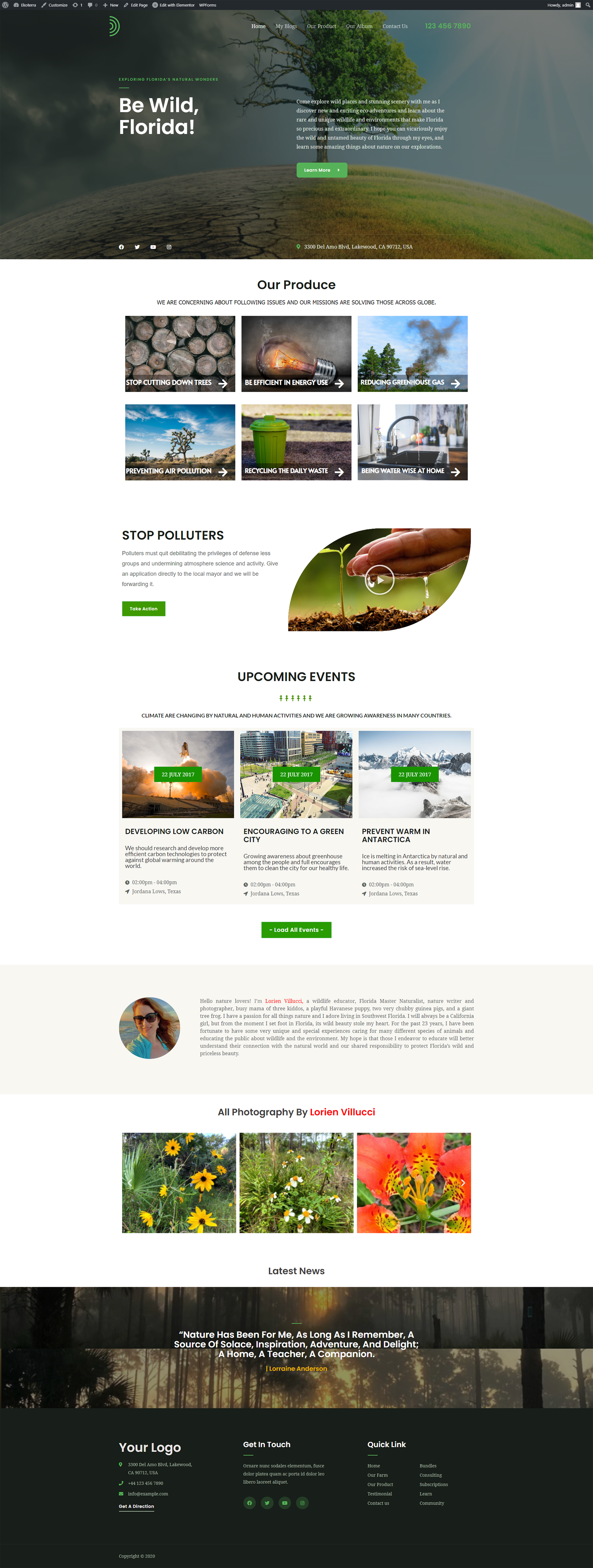 Diseño Wordpress por Akter Hossain para Be Wild Florida  | Diseño #25882039