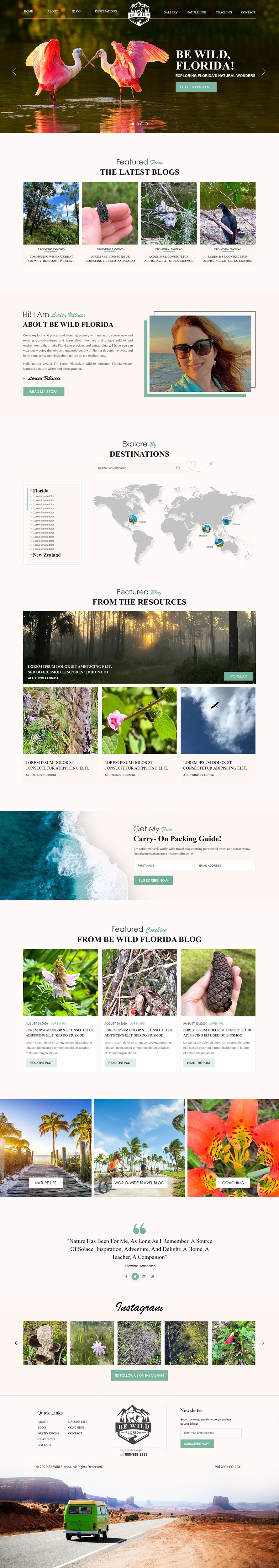 Wordpress Design by Titan Eagle for Be Wild Florida  | Design #25850784