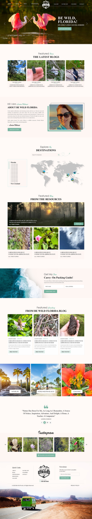Design Wordpress par Titan Eagle pour Be Wild Florida  | Design : #25850784
