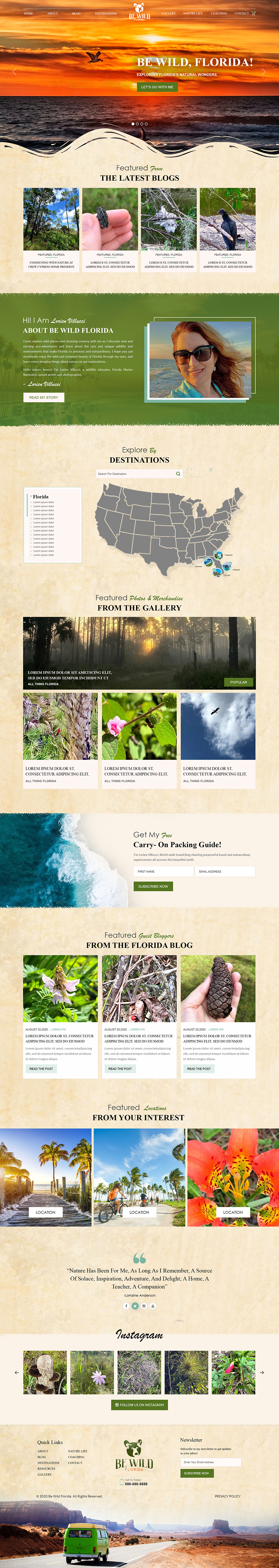Wordpress Design by Titan Eagle for Be Wild Florida  | Design #25852241