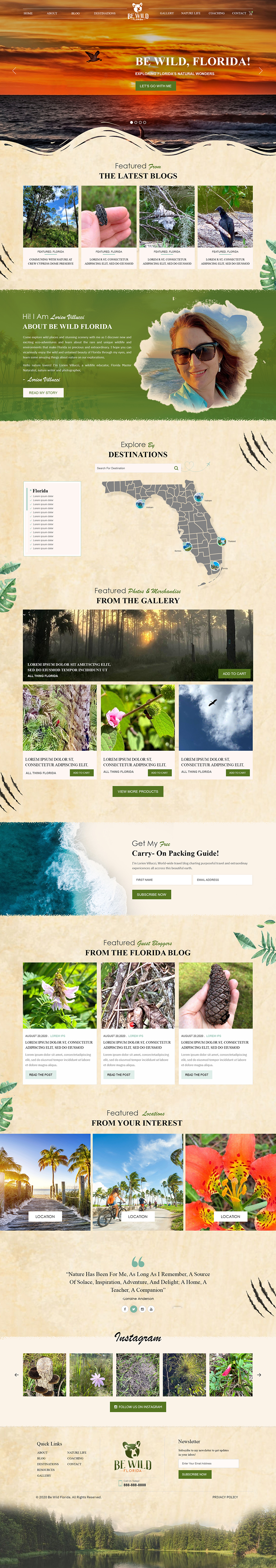 Design Wordpress par Titan Eagle pour Be Wild Florida  | Design #25862830