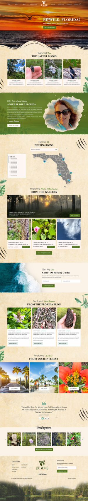 Design Wordpress par Titan Eagle pour Be Wild Florida  | Design : #25862830