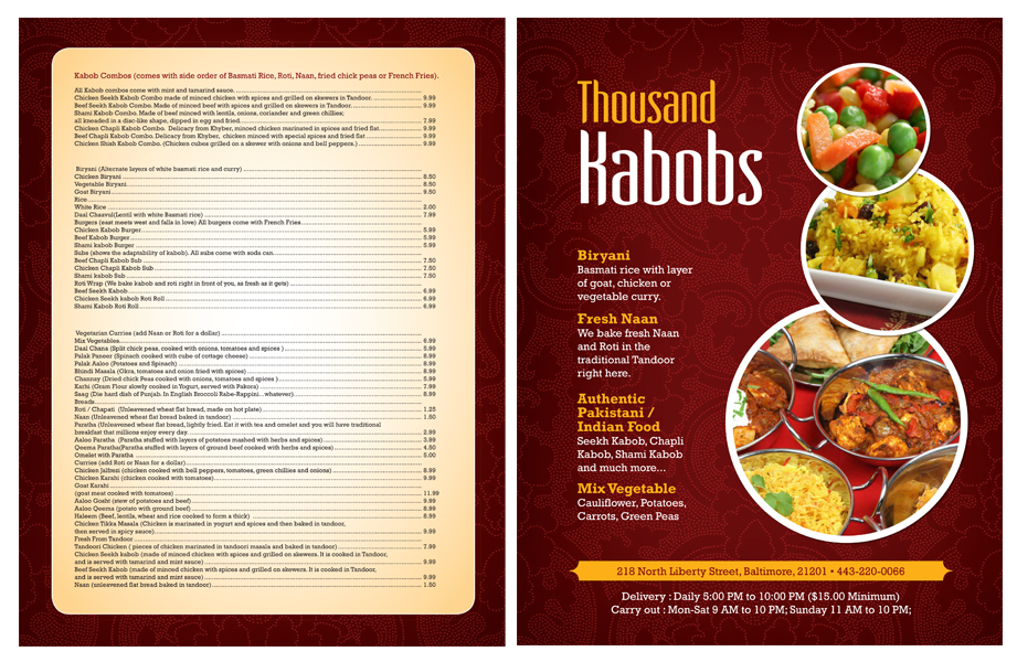 Design de Menu par MasterMind pour ce projet | Design #735421