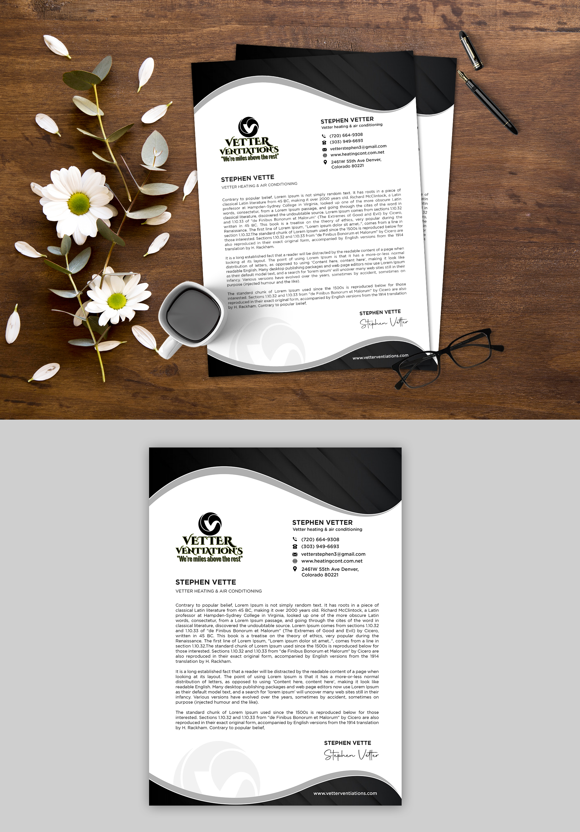 Letterhead Design by debdesign for VETTER (Heating & air conditioning) | Design #25871251