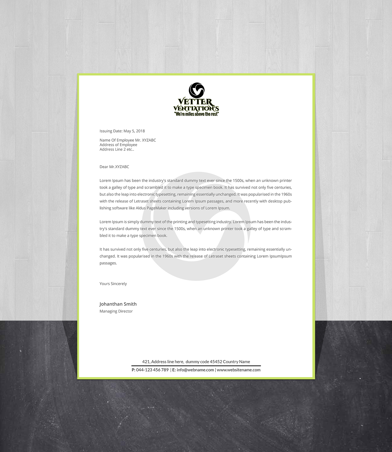 Letterhead Design by Creations Box 2015 for VETTER (Heating & air conditioning) | Design #25863671