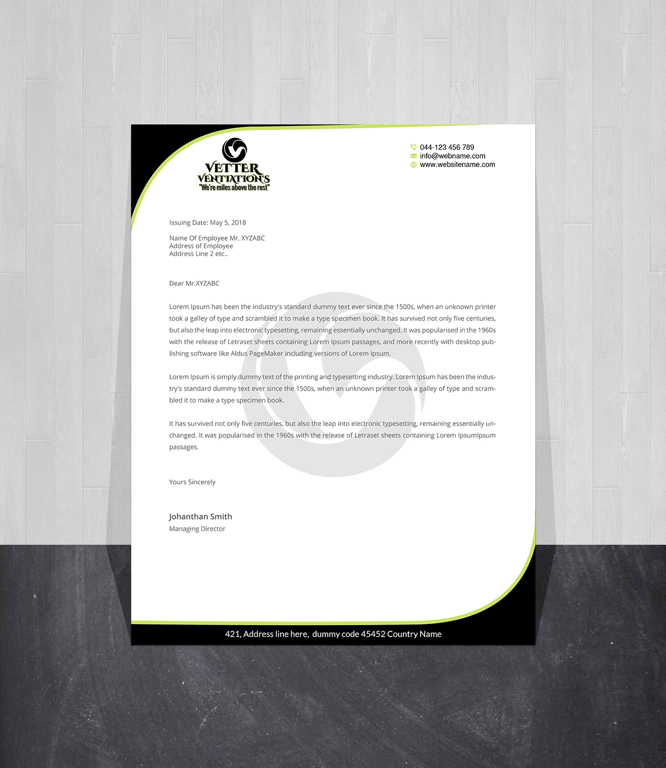 Letterhead Design by Creations Box 2015 for VETTER (Heating & air conditioning) | Design #25863674