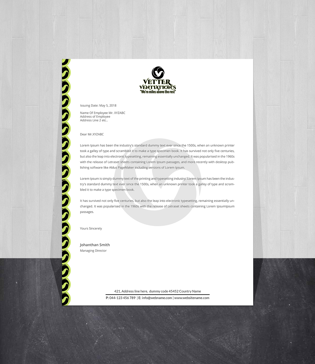 Letterhead Design by Creations Box 2015 for VETTER (Heating & air conditioning) | Design #25863680