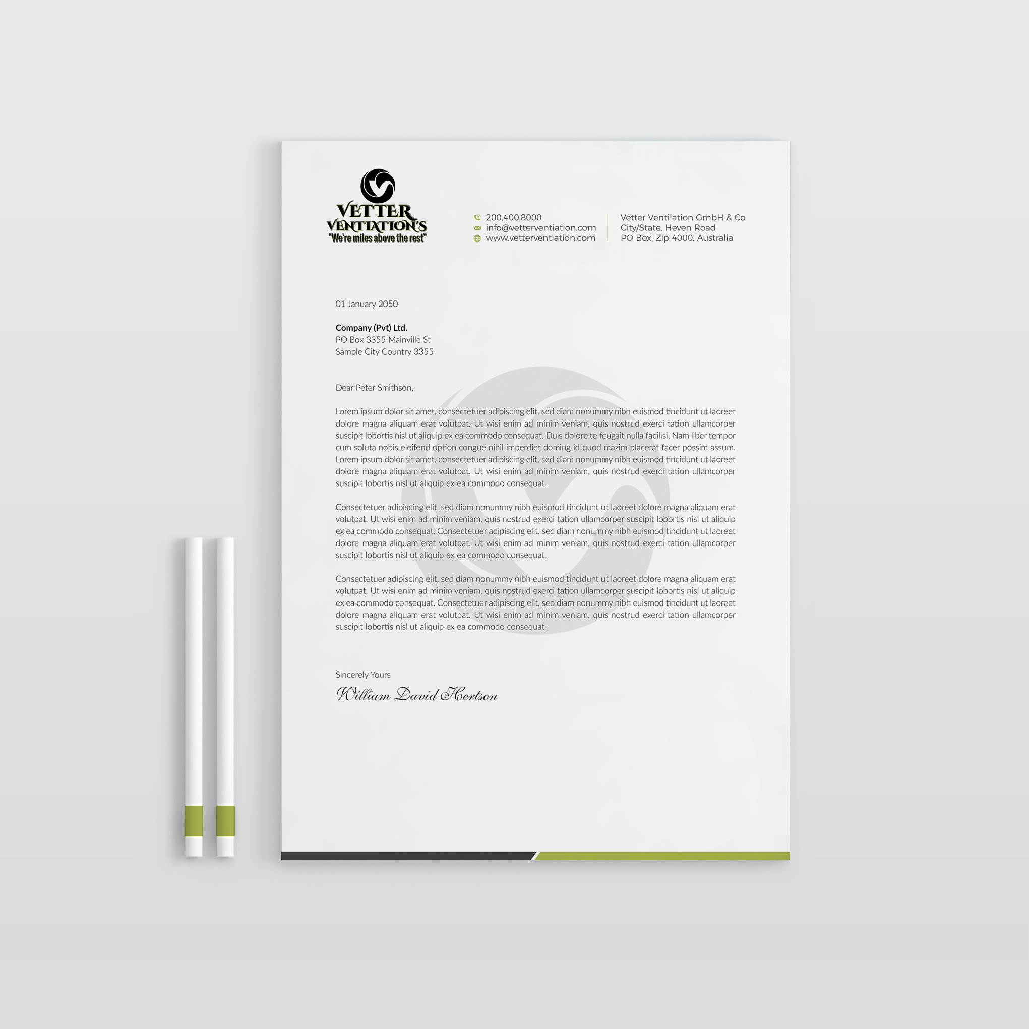 Letterhead Design by OxonoArt for VETTER (Heating & air conditioning) | Design #25858193