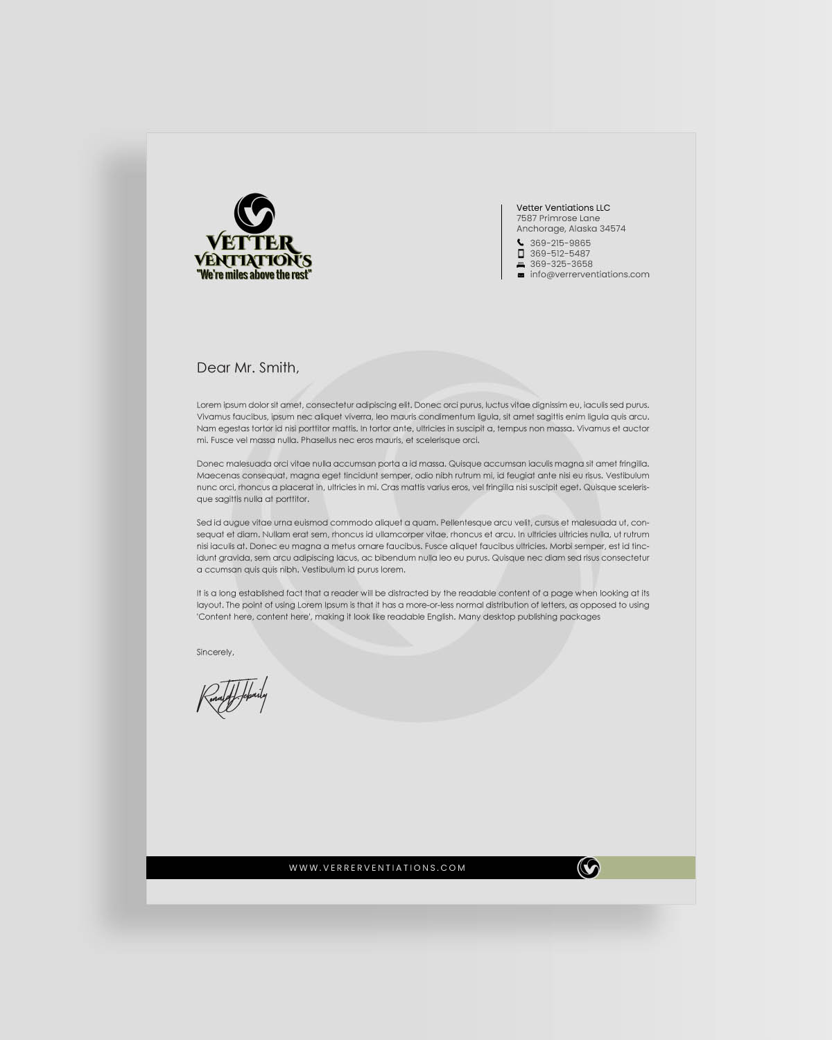 Letterhead Design by chandrayaan.creative for VETTER (Heating & air conditioning) | Design #25857674