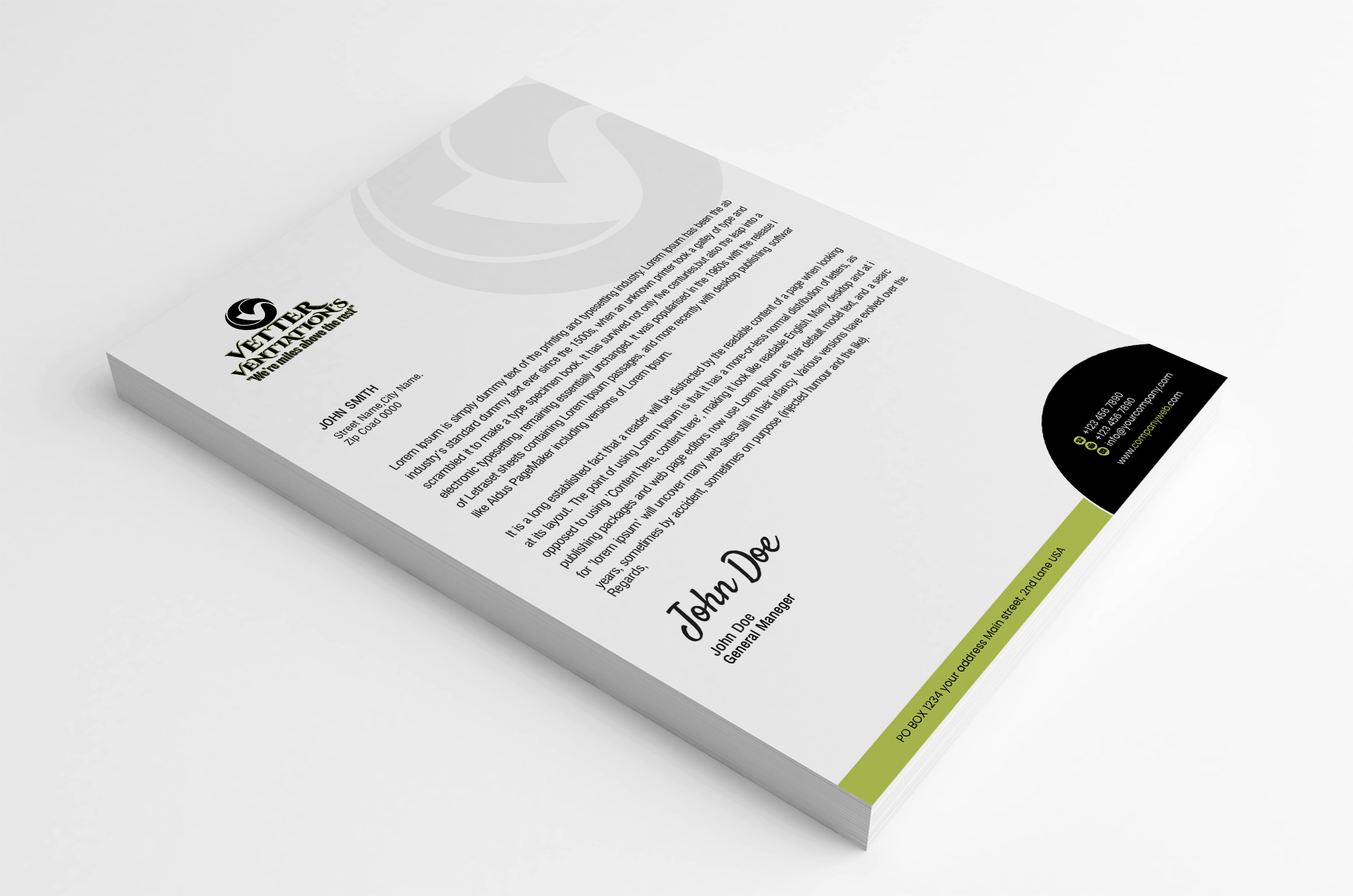 Letterhead Design by SL Designer for VETTER (Heating & air conditioning) | Design #25863641
