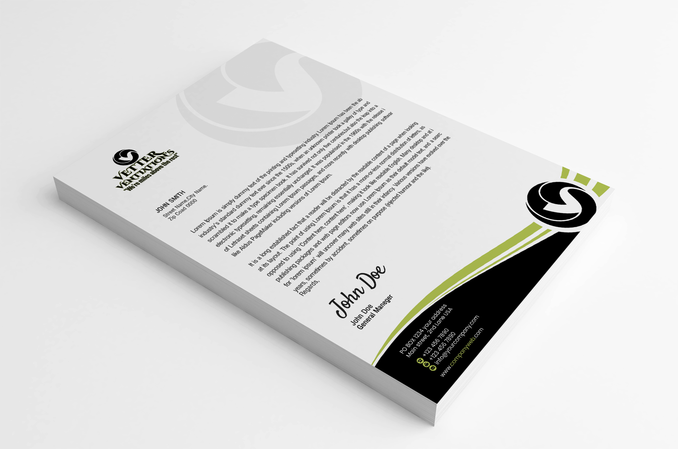 Letterhead Design by SL Designer for VETTER (Heating & air conditioning) | Design #25863642