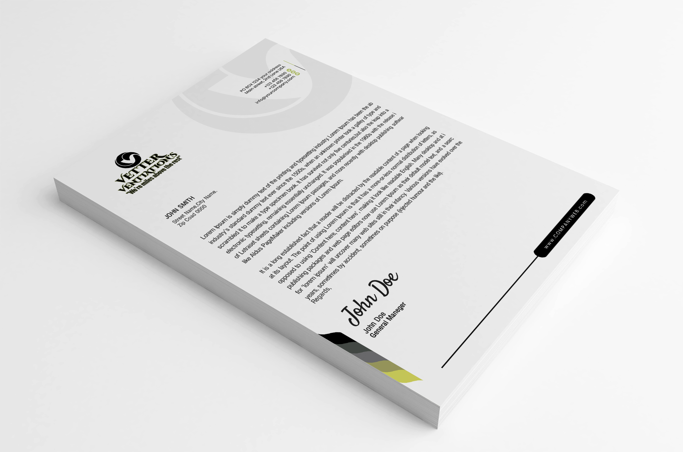 Letterhead Design by SL Designer for VETTER (Heating & air conditioning) | Design #25863645