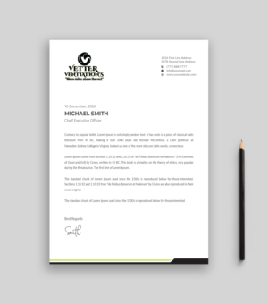 Letterhead Design by Musa. A for VETTER (Heating & air conditioning) | Design: #25852190