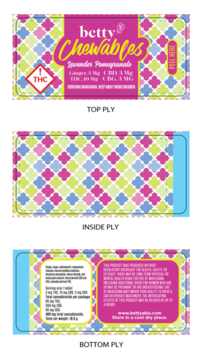 Betty chewable tablets 3 panel sticker/template for tablet line - sticker die line is attached. | Design Emballage par Sergio Coelho