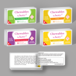 Betty chewable tablets 3 panel sticker/template for tablet line - sticker die line is attached. | Packaging Design by vpt_creations