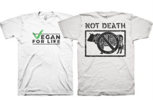 Vegan for life | T-shirt Design by badpixelarts