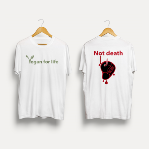 Vegan for life | T-shirt Design by simple mind