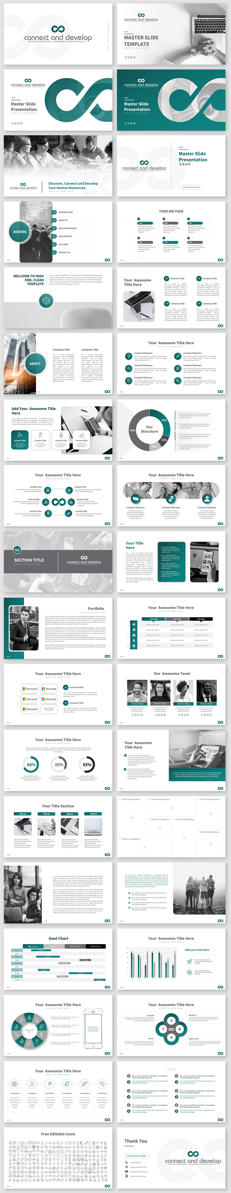 PowerPoint Design by Luvinda for Connect & Develop | Design #25872053
