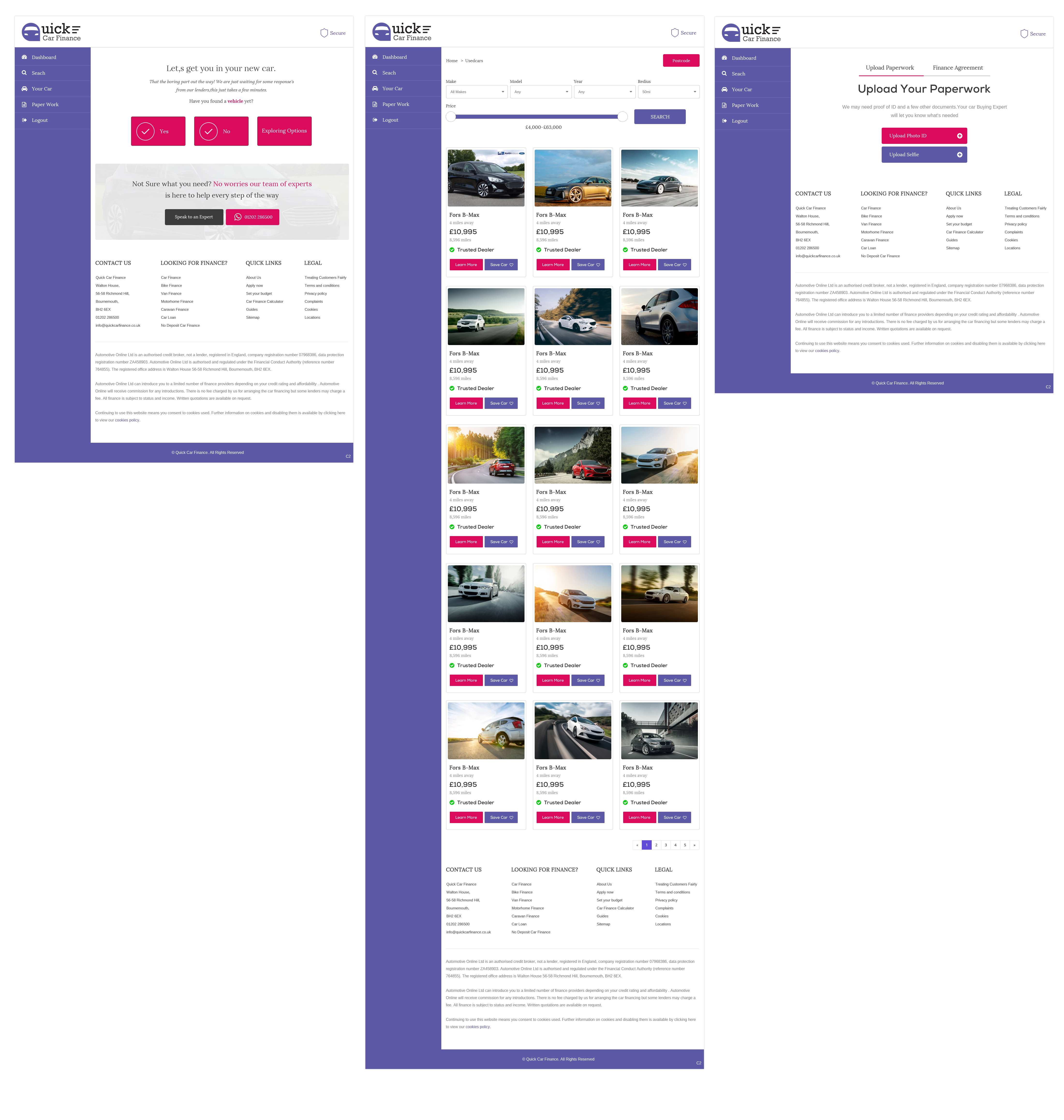 Web Design by pb for QUICK CAR FINANCE | Design #25896102