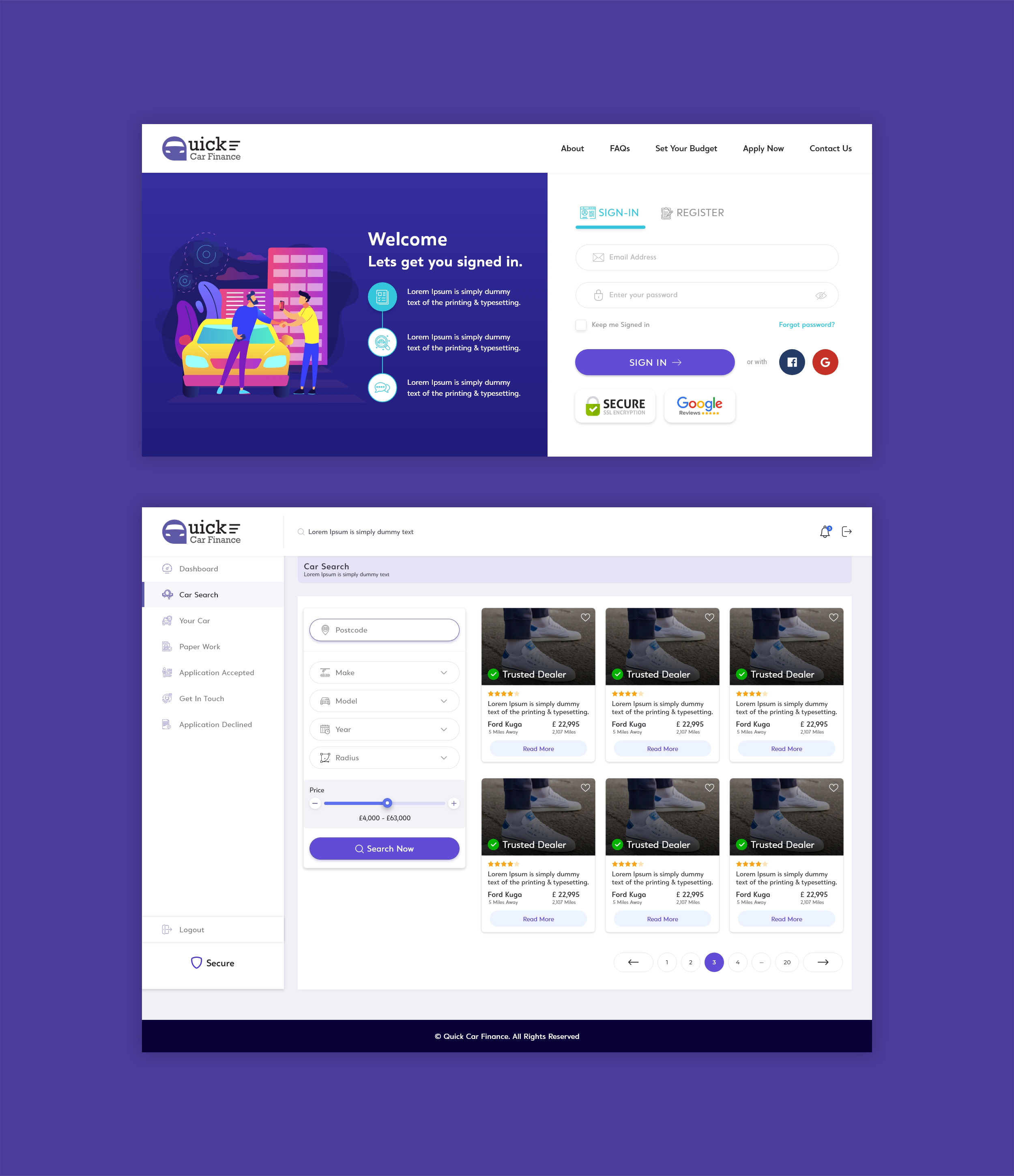 Web-Design von Pixelmarketo 2 für QUICK CAR FINANCE | Design #25899356