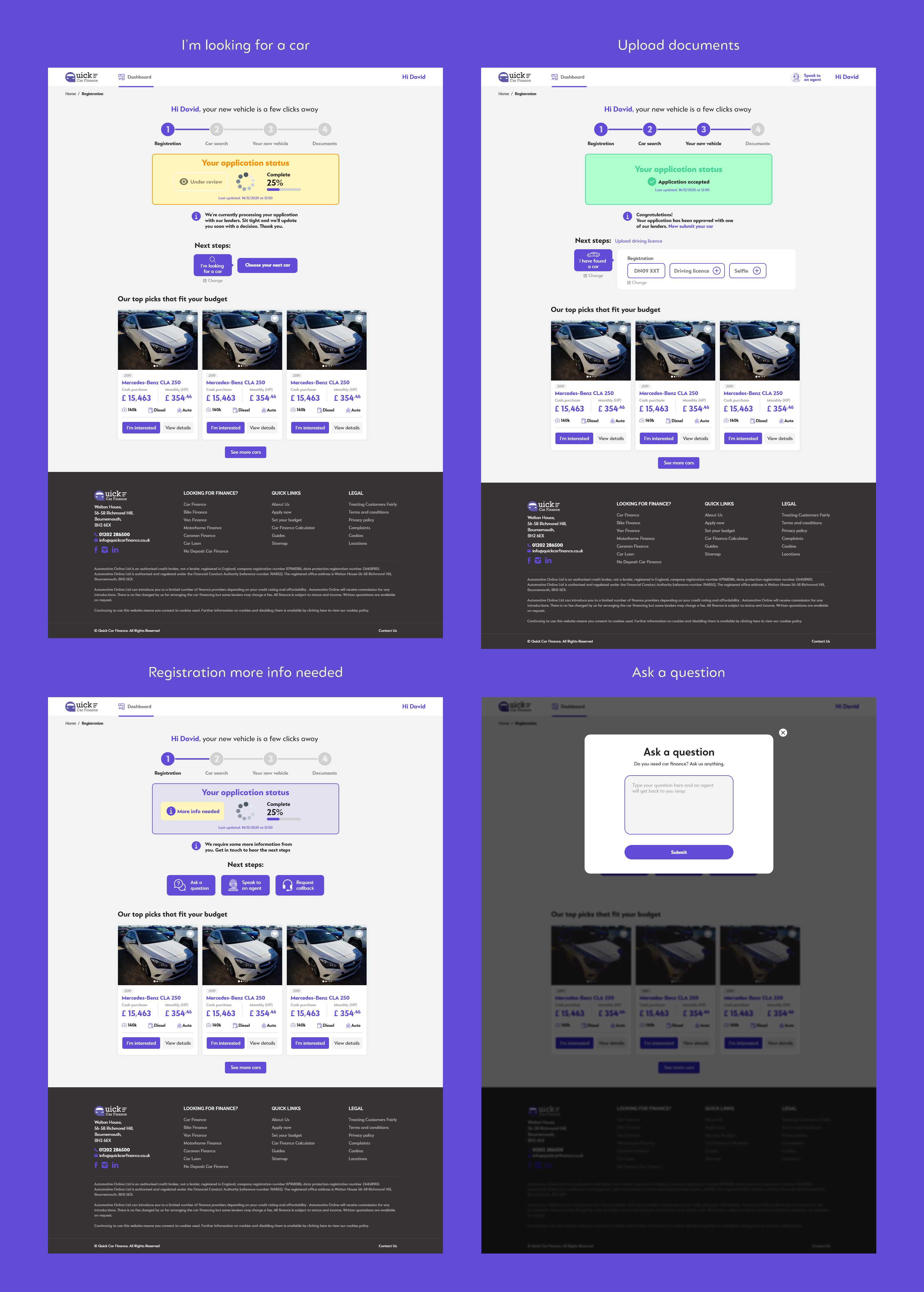Web-Design von Jesse Yusufu für QUICK CAR FINANCE | Design #25933646