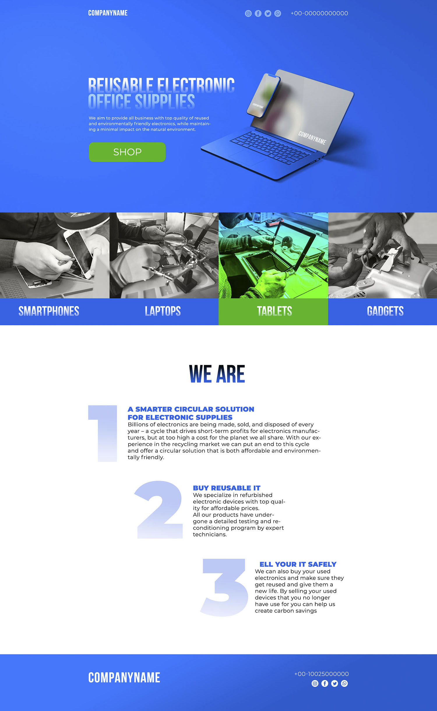 Landing Page Design by Ulyana K. for Recycletroop International AB | Design #25880074
