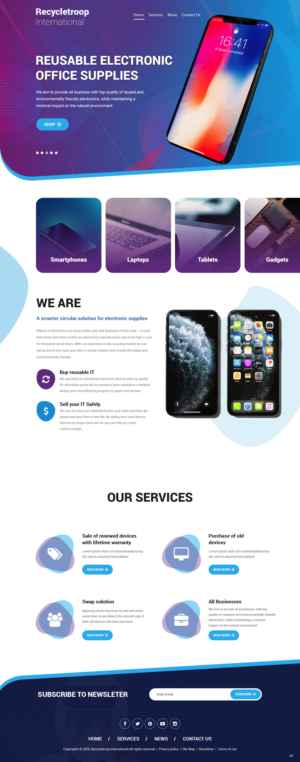 Design de Page d'Accueil par pb pour Recycletroop International AB | Design : #25886796