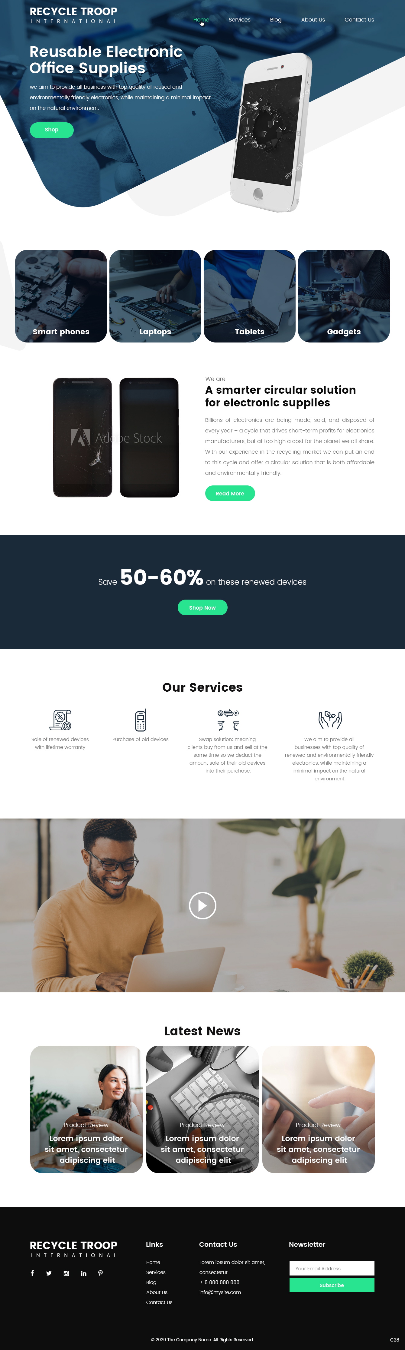 Landing Page Design by pb for Recycletroop International AB | Design #25886798