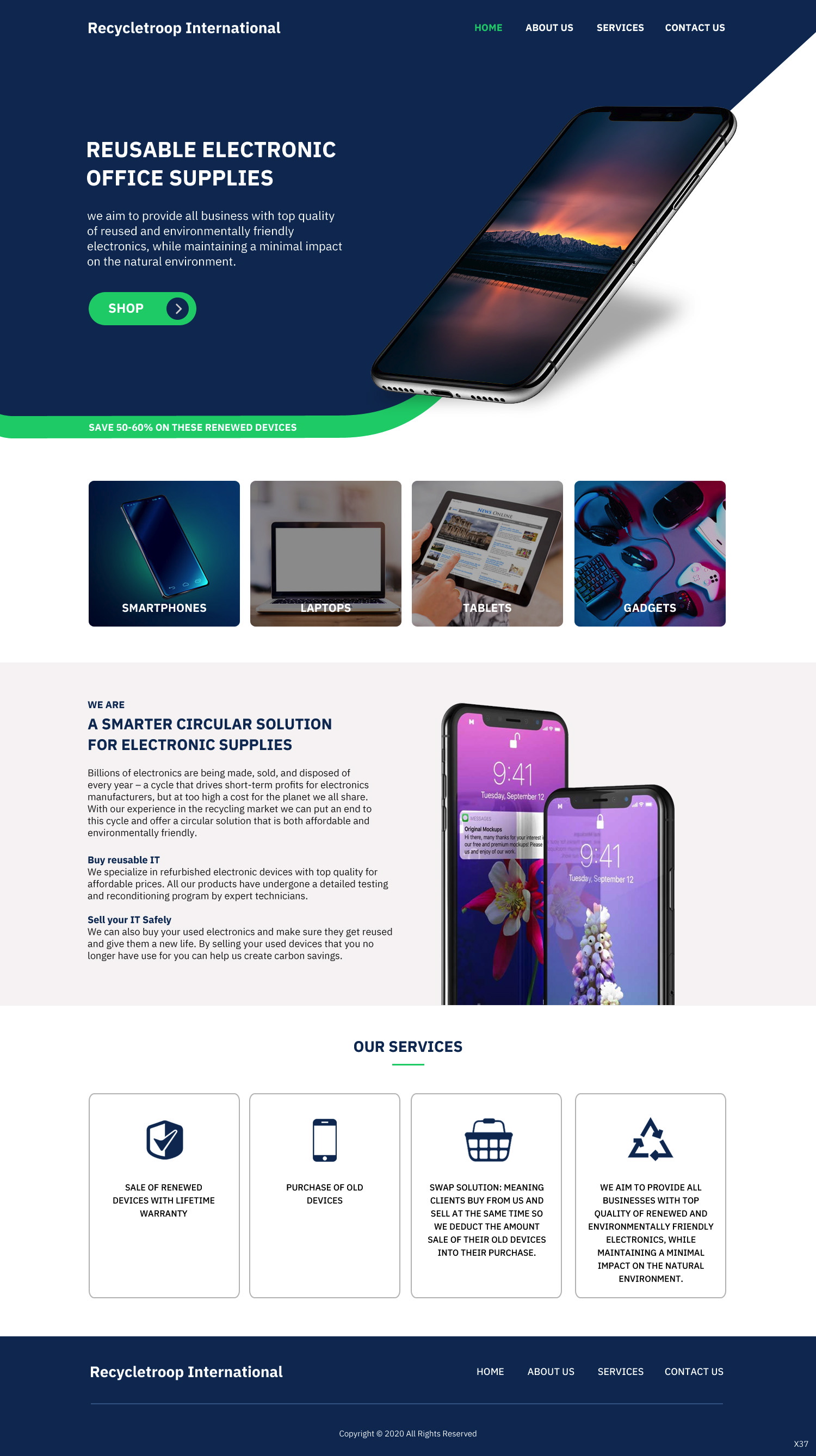 Design de Page d'Accueil par pb pour Recycletroop International AB | Design #25886799