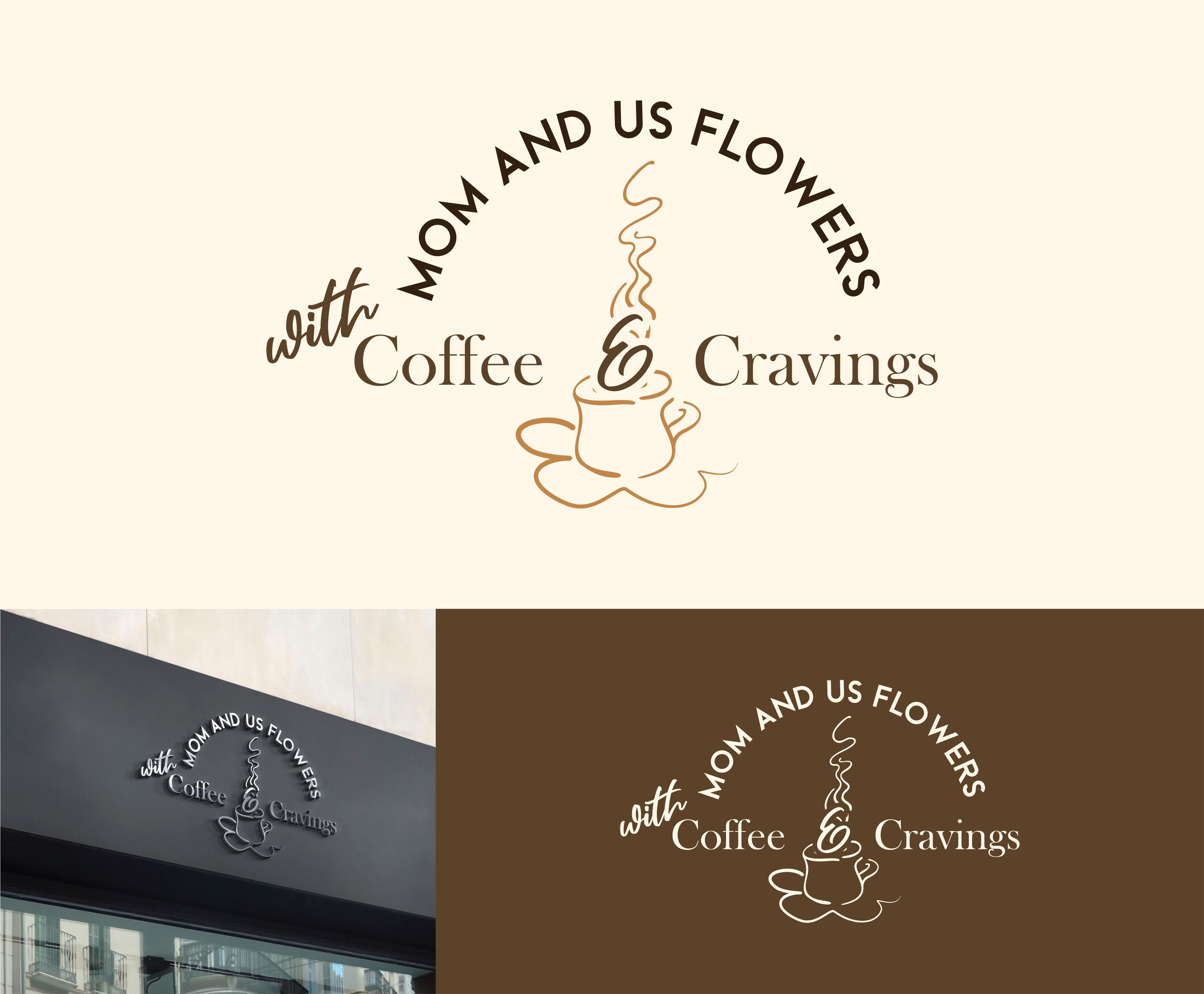 Logo Design by vta for Mom and Us Flowers with Coffee & Cravings | Design #25882179